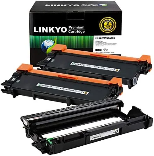 linkyo compatible printer toner cartridge and drum unit replacement for brother tn660 dr630 2x tn660 1x dr630 design v3