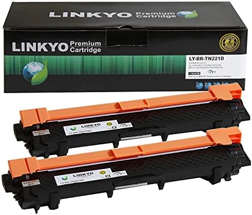 linkyo compatible toner cartridge replacement for brother tn221bk tn 221bk black 2 pack